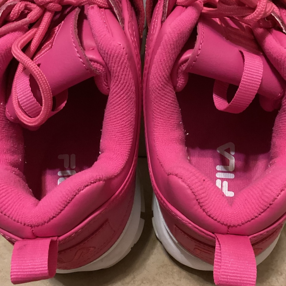 Fila Bright Pink and White Sneakers - Picture 3 of 5